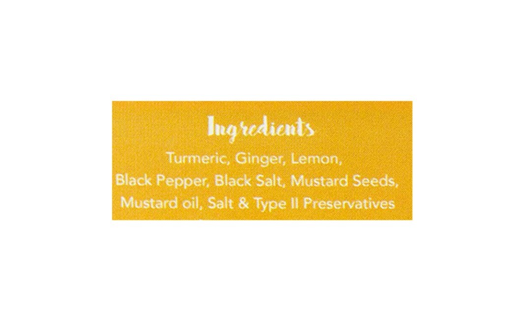 Fore Health Golden Pickle Turmeric Ginger With Mustard Oil   Glass Jar  250 grams